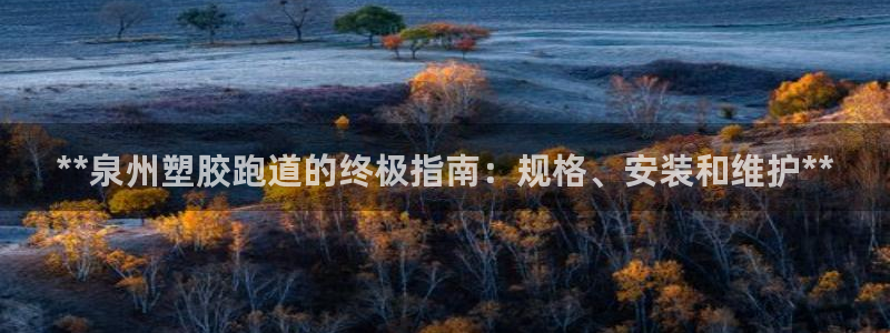 尊龙凯时始人生就是博：**泉州塑胶跑道的终极指南：规格、安装和维护**
